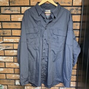 5.11 Tactical Taclite Pro Men's XXL Long Sleeve Button Up Black Vented Read Flaw